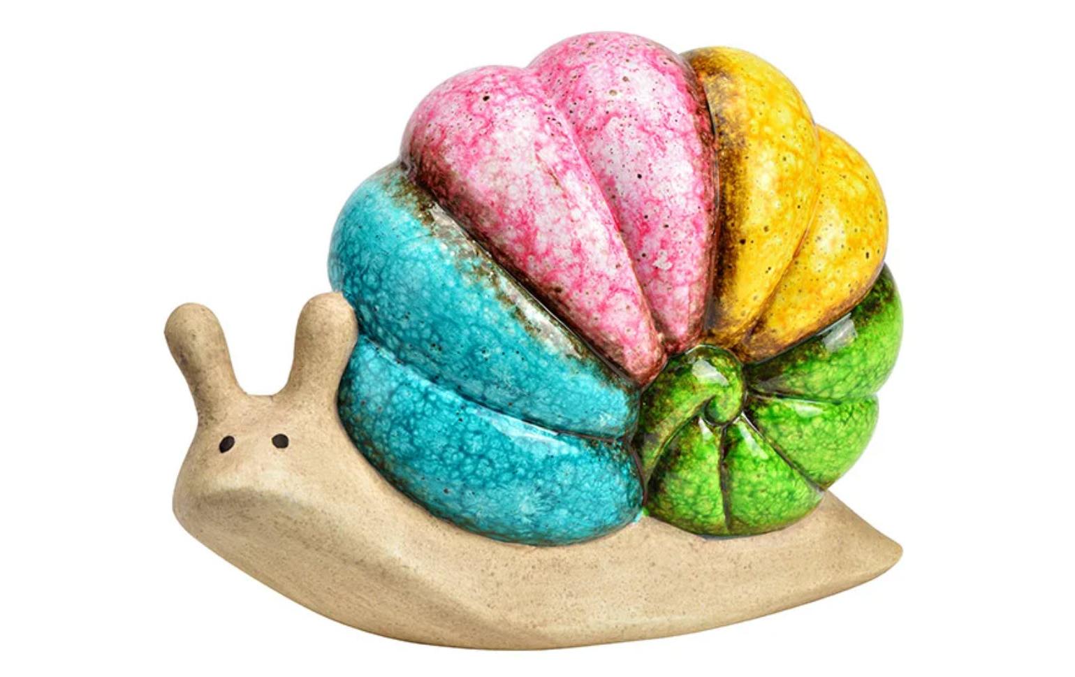 Dekofigur Schnecke Regenbogen MehrfarbigKeramikaufsteller