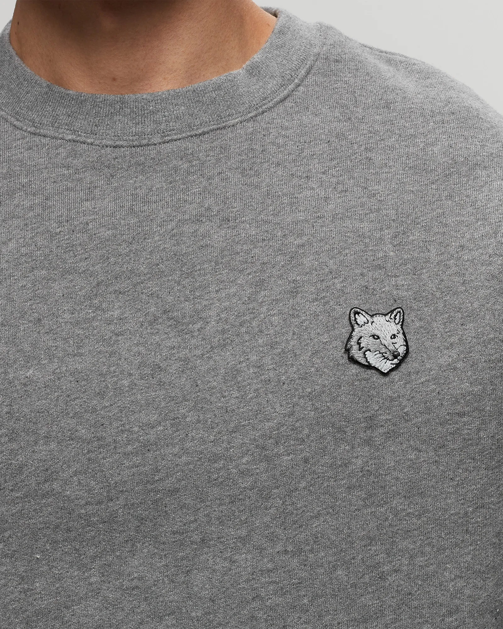 Maison Kitsune BOLD FOX HEAD PATCH COMFORT SWEATSHIRT MEDIUM GREY MELANGE