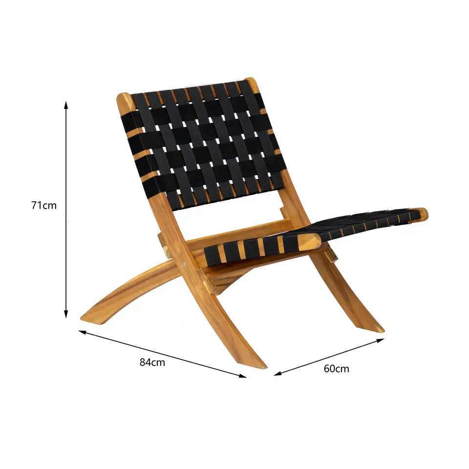 Fauteuil van massief acaciahout en nylon
