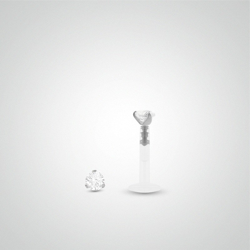 Piercing helix or blanc avec oxyde de zirconium 2,5mm