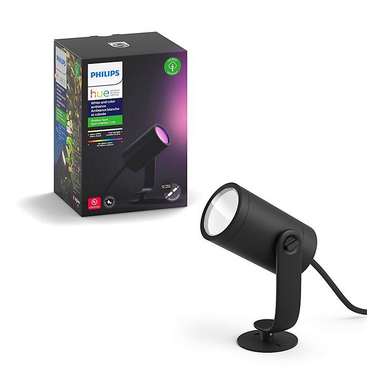 Spot à piquer extérieur Lily Philips Hue 8W IP 65 590lm 10,4 x 15,5 cm anthracite