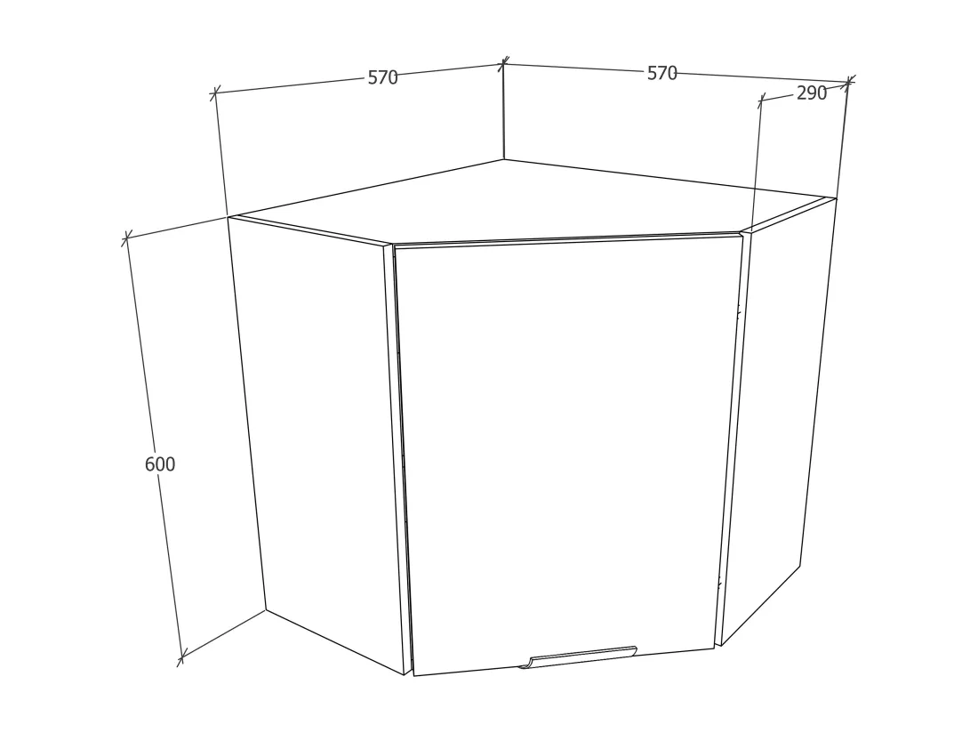 Armoire de cuisine d'angle Armoire suspendue Fasola