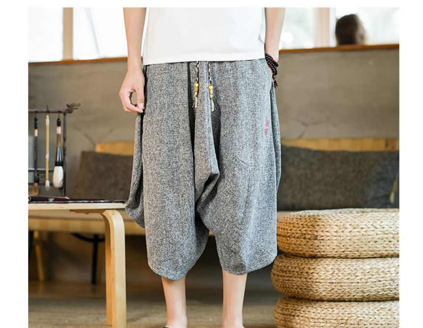 YIKES - Effen cropped harembroek met trekkoordtaille