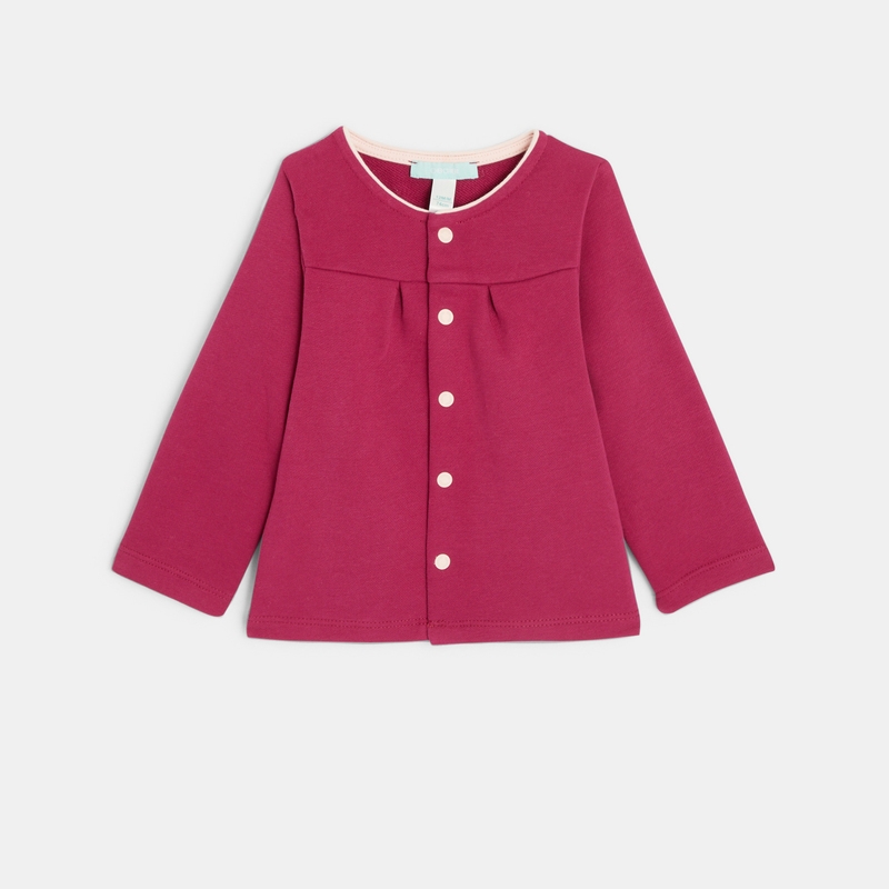 Gilet à pressions en molleton violet bébé fille