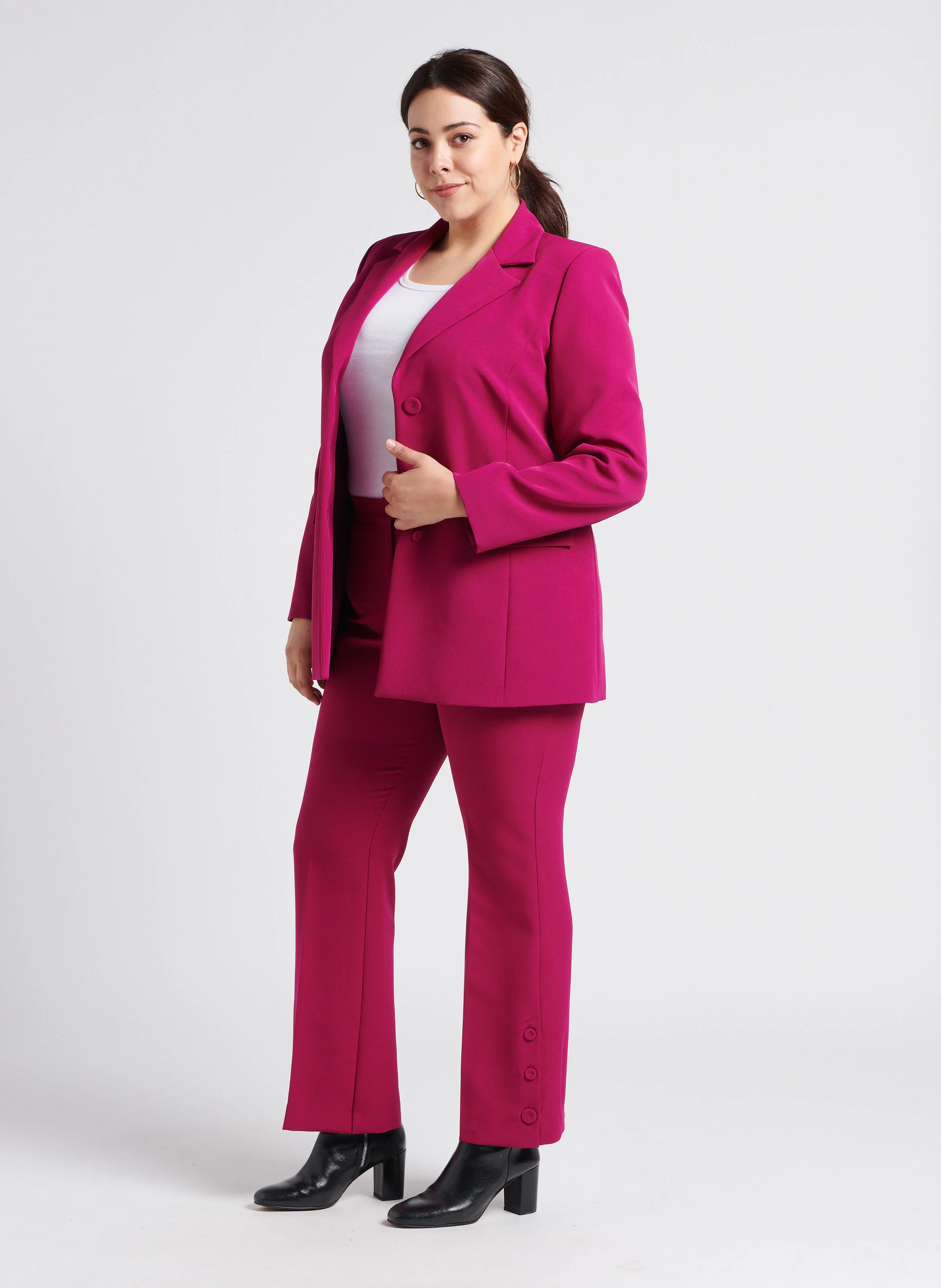 ROBIN - Pantalon droit taille haute | Violet