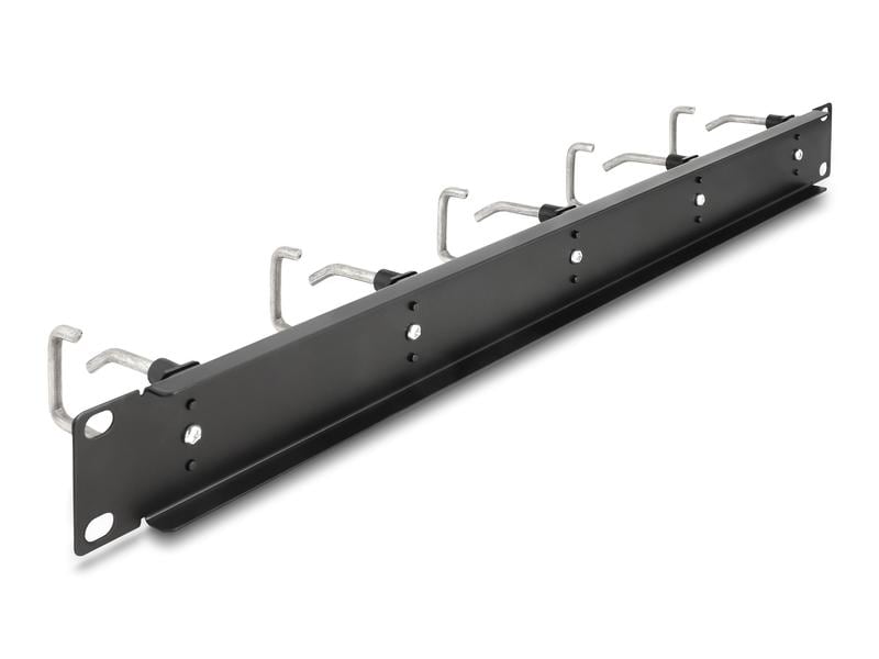 Delock Kabelführungspanel mit 5 Metallbügel 1HE , Silber Delock 19″ Kabelmanagement Rangierpanel mit 5 Metallbügel 1 HE, Schwarz