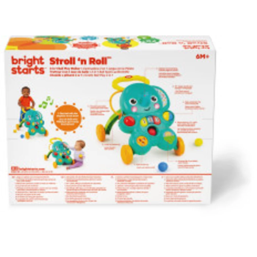 Bright Starts 2-in-1 Aktivitäts Laufwagen mit Bällen, Stroll 'n Roll™