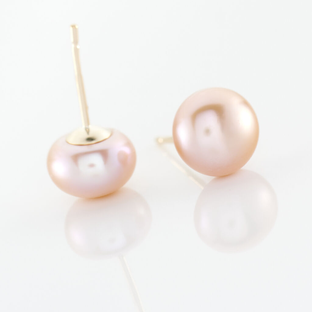Boucles D'oreilles Puces Ursulina Or Jaune Perle De Culture