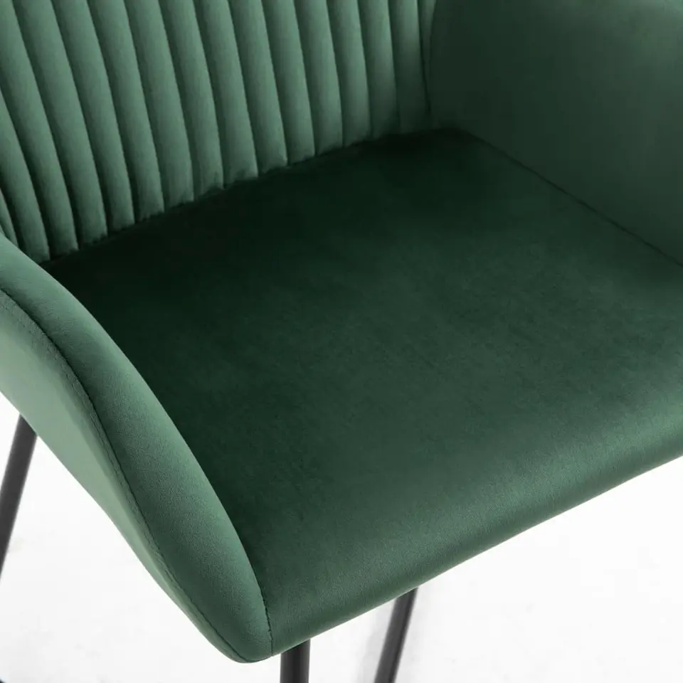 vidaXL - Eetkamerstoel - Groen - Stof - 2 stuks
