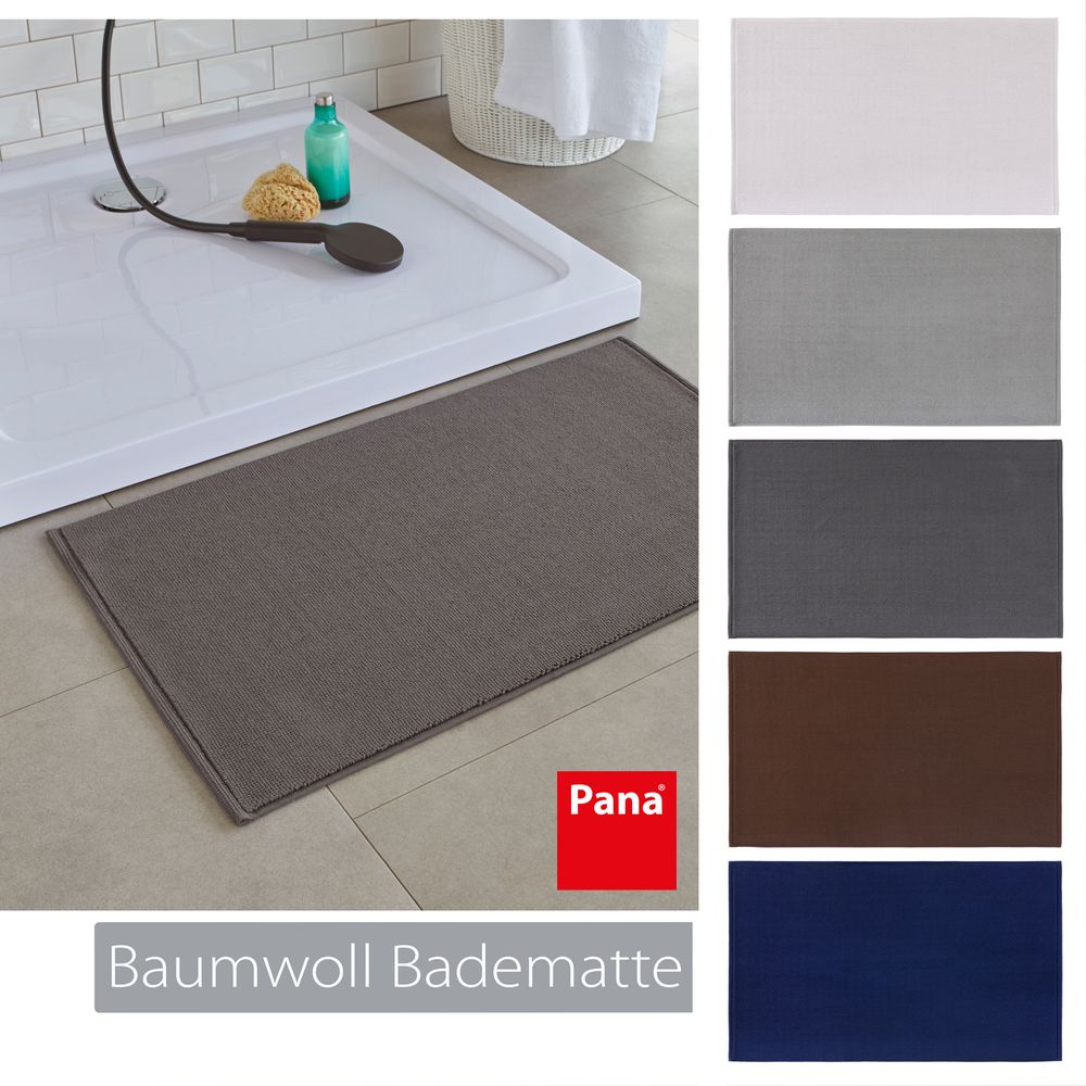 PANA® Baumwolle Badematte rutschfest • Duschvorleger • Badvorleger • Badeteppich • waschbar • 100% Baumwolle Badteppich • Ökotex 100