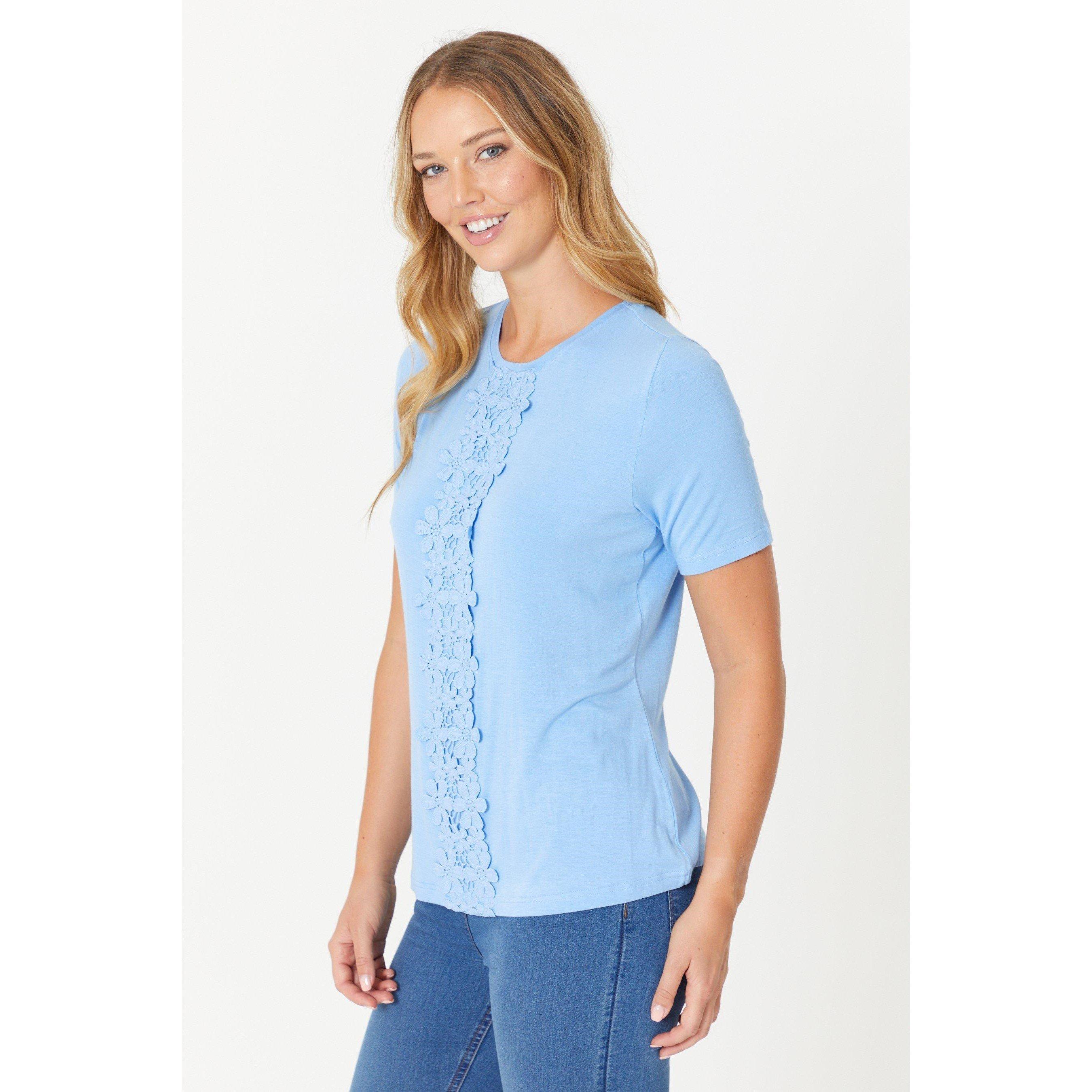 Be You Ladies Crochet Trim T Shirt