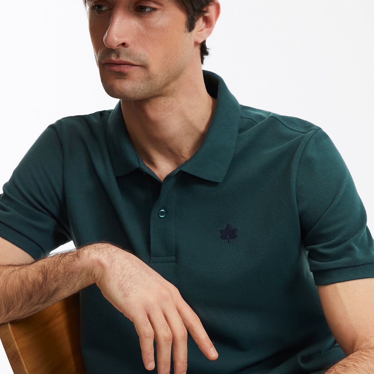 COLEÇÕES LA REDOUTE<br>Camisa polo de manga curta, bordada, Signature