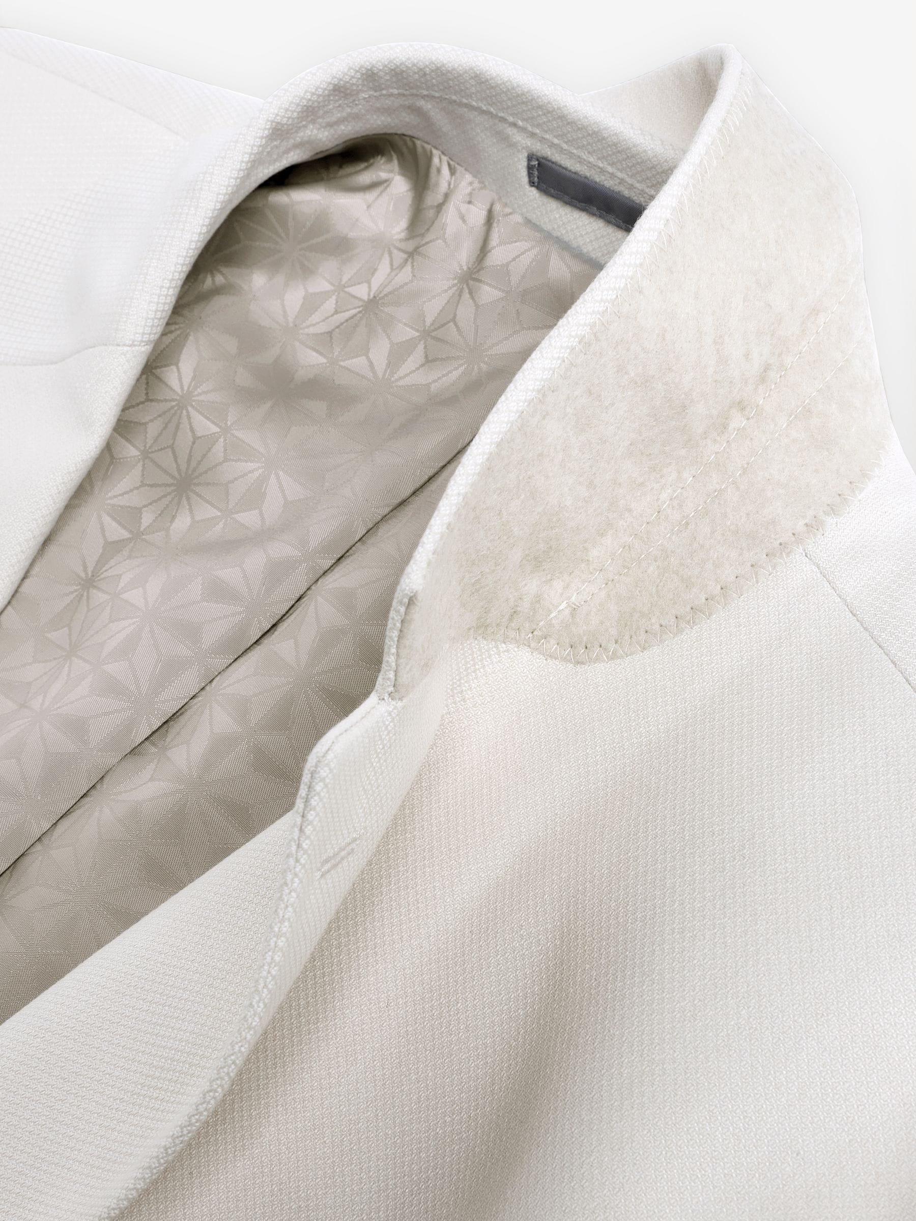Ecru - Slim Fit - Kostuum met textuur: colbert