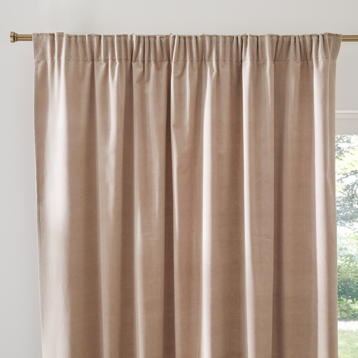 LA REDOUTE INTERIEURS<br>Cortina de veludo com debrum franzido, Veludo