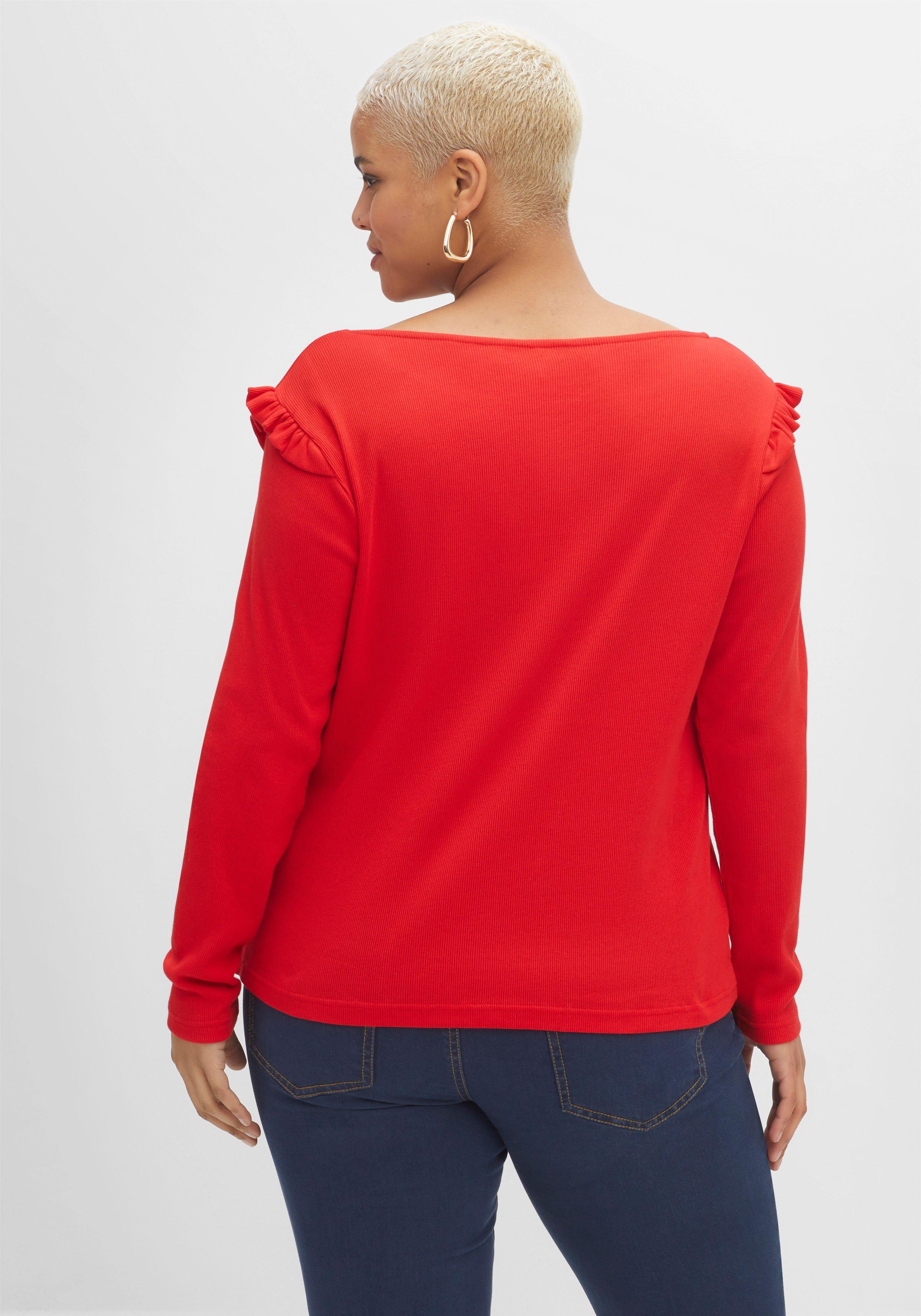 Langarmshirt mit Rüschen an der Schulter