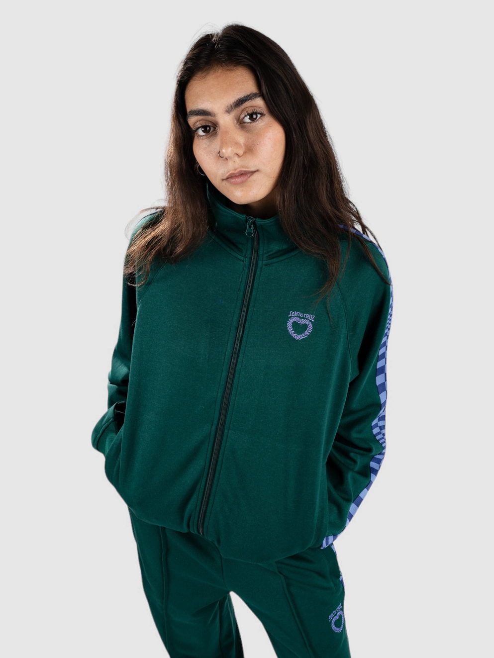 Santa Cruz Oregon Track Top Zip Hoodie emerald