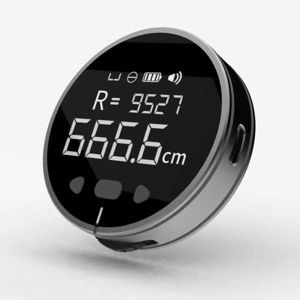 Digitales Mini Lineal Massband mit LCD Display und Speicherfunktion - Grau