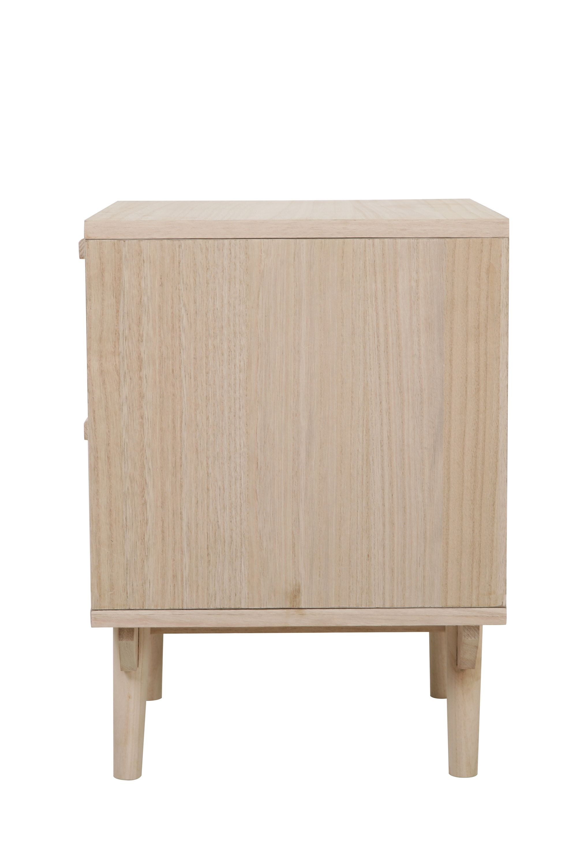 Nachtkommode 42x36 cm Rattangeflecht Nachtschrank Nako Beistelltisch