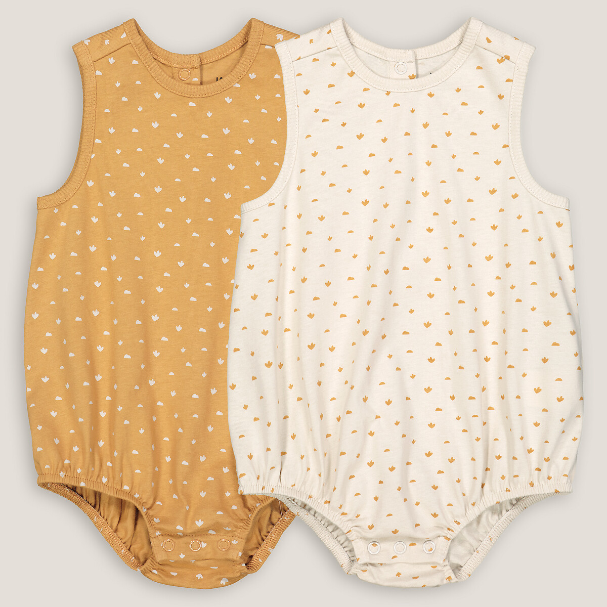 COLEÇÃO LA REDOUTE<br>Conjunto de 2 macacões sem mangas estampados