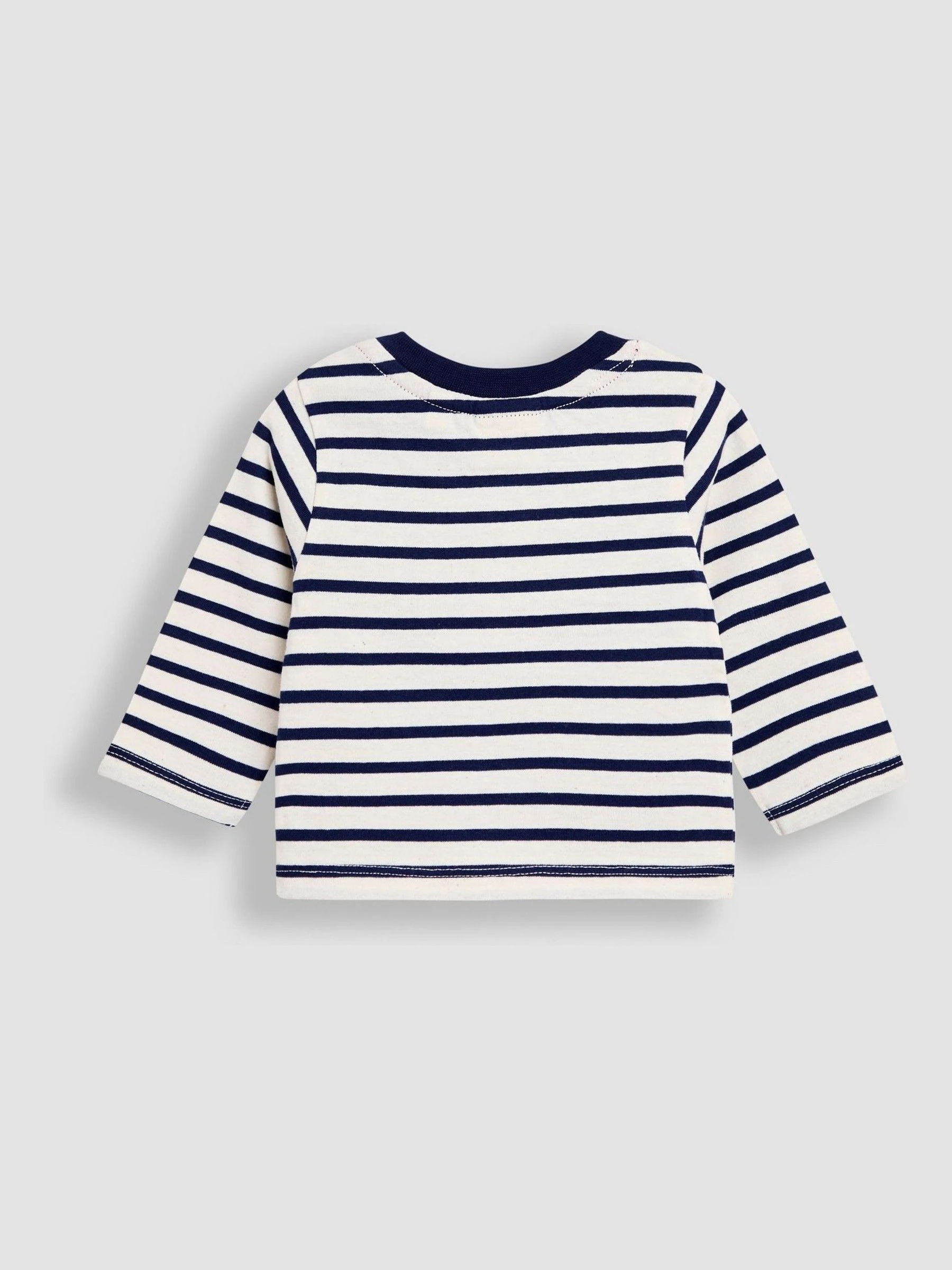 Bordeauxrood - JoJo Maman Bébé 2-delige set van klassieke corduroy bretelbroek en gestreepte top