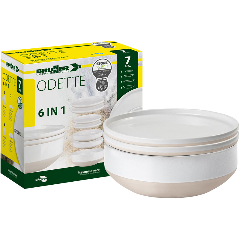 Brunner Odette 6 in 1 melamine serviesset - 7 delig