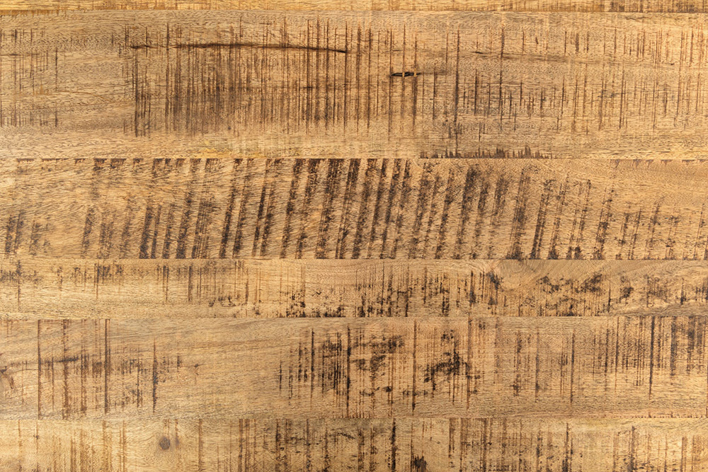 Massiver Holz Esstisch PURE 120-200cm natur Mangoholz mit Ansteckplatten