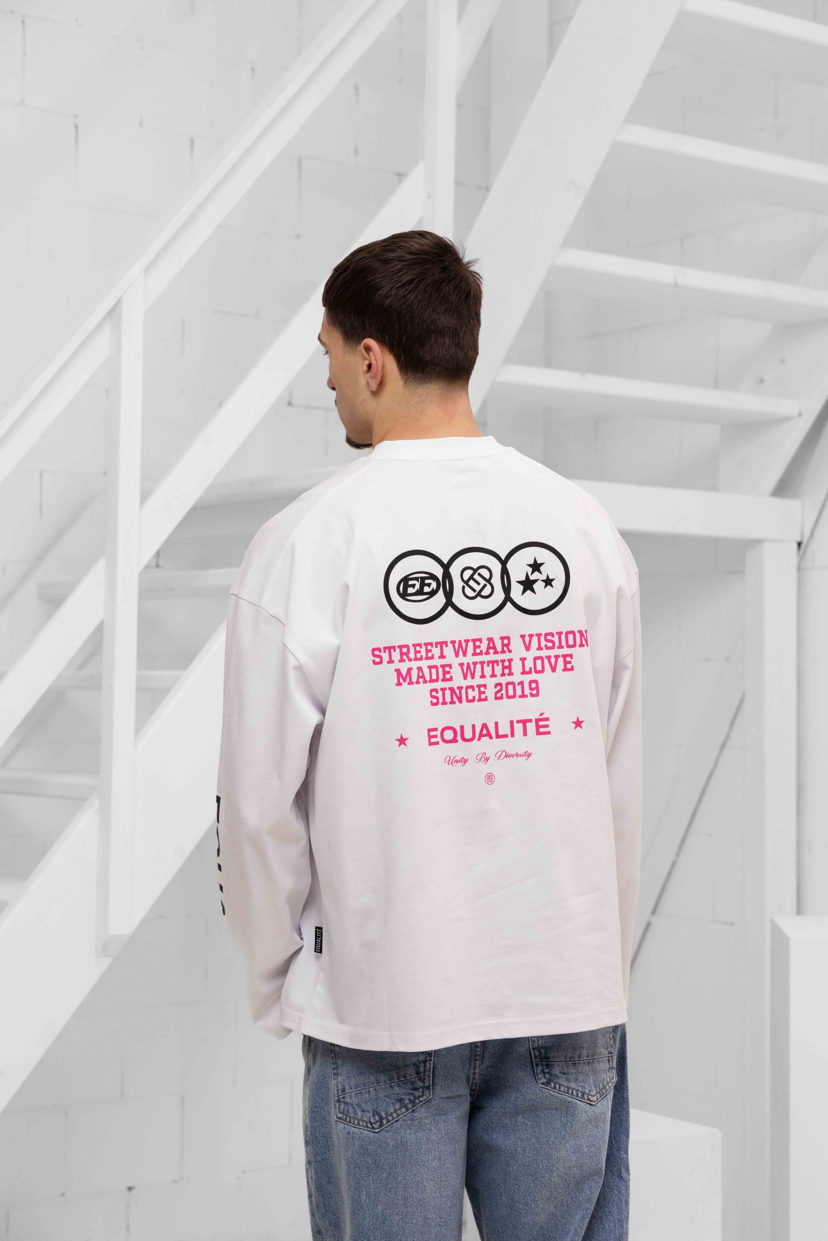 Equalité Universe Longsleeve T-Shirt Heren Wit