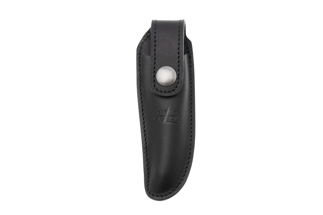 Forge de Laguiole Aubrac LAA2N Black, lederen riemfoedraal voor 11 cm zakmessen