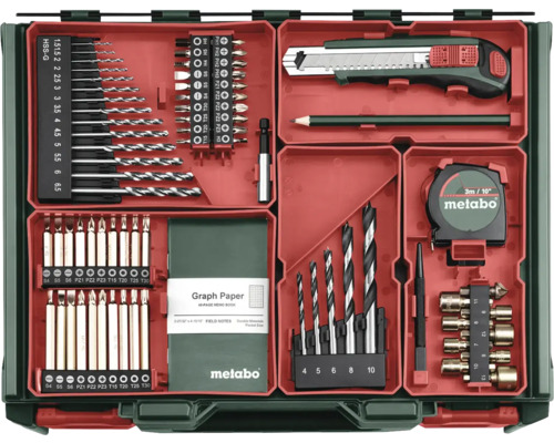 Metabo 18V Mobiele Werkplaats Accu Boor-/Schroefmachine BS18, inclusief 2 accu's (2,0 Ah), lader en accessoirekoffer