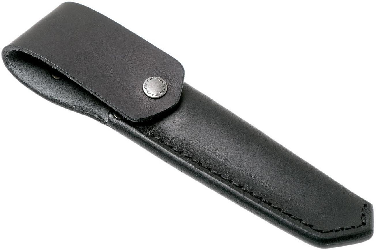 Mora Garberg Black Carbon bushcraftmes, leren foedraal