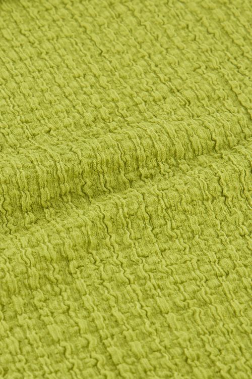 Groene off-shoulder top met structuur