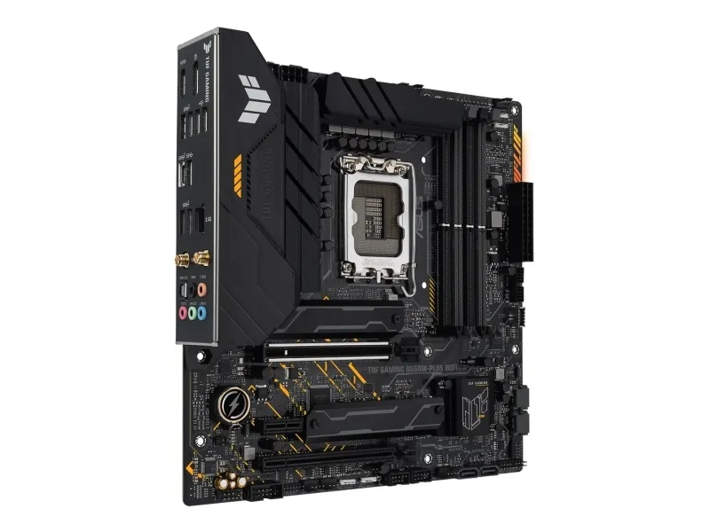 ASUS TUF GAMING B660M-PLUS WIFI - Bundkort - micro ATX - LGA1700 sokkel - B660 Chipset - USB-C Gen 2x2, USB 3.2 Gen 1, USB 3.2 Gen 2, USB-C Gen1 - 2.5 Gigabit LAN, Wi-Fi 6, Bluetooth - onboard grafik (CPU påkrævet) - HD Audio (8-kanaler)