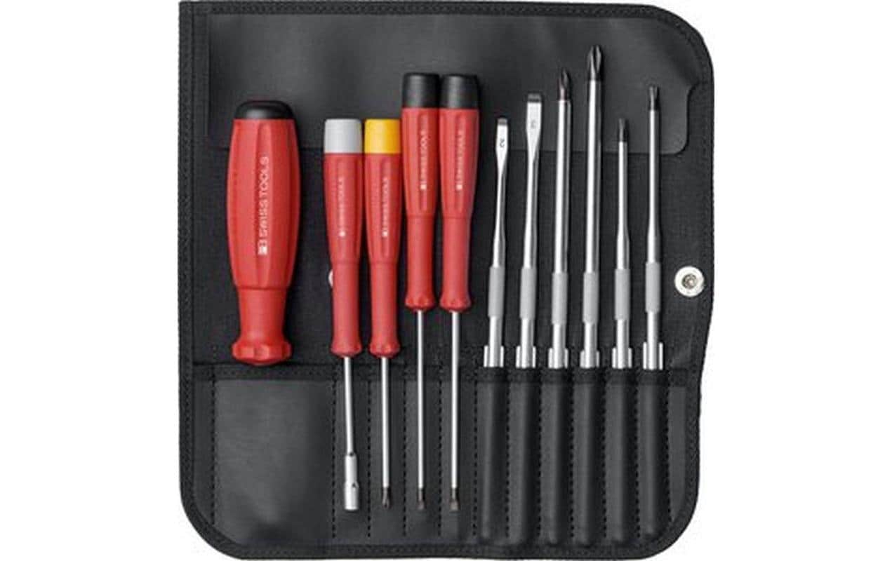 Schraubenzieher-Set PB 8220 mit Etui 10-teiligRolltasche Schraubenziehersatz mit Wechselklingen