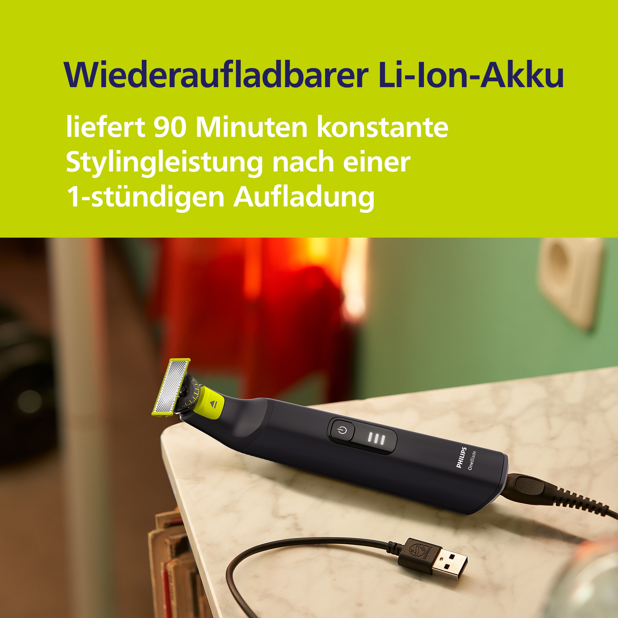 Philips Elektrorasierer »OneBlade Pro 360 Face & Body QP6552/30« 3 Aufsätze 360 Grad Klinge, 20 Längeneinstellungen, inkl. Aufbewahrungstasche