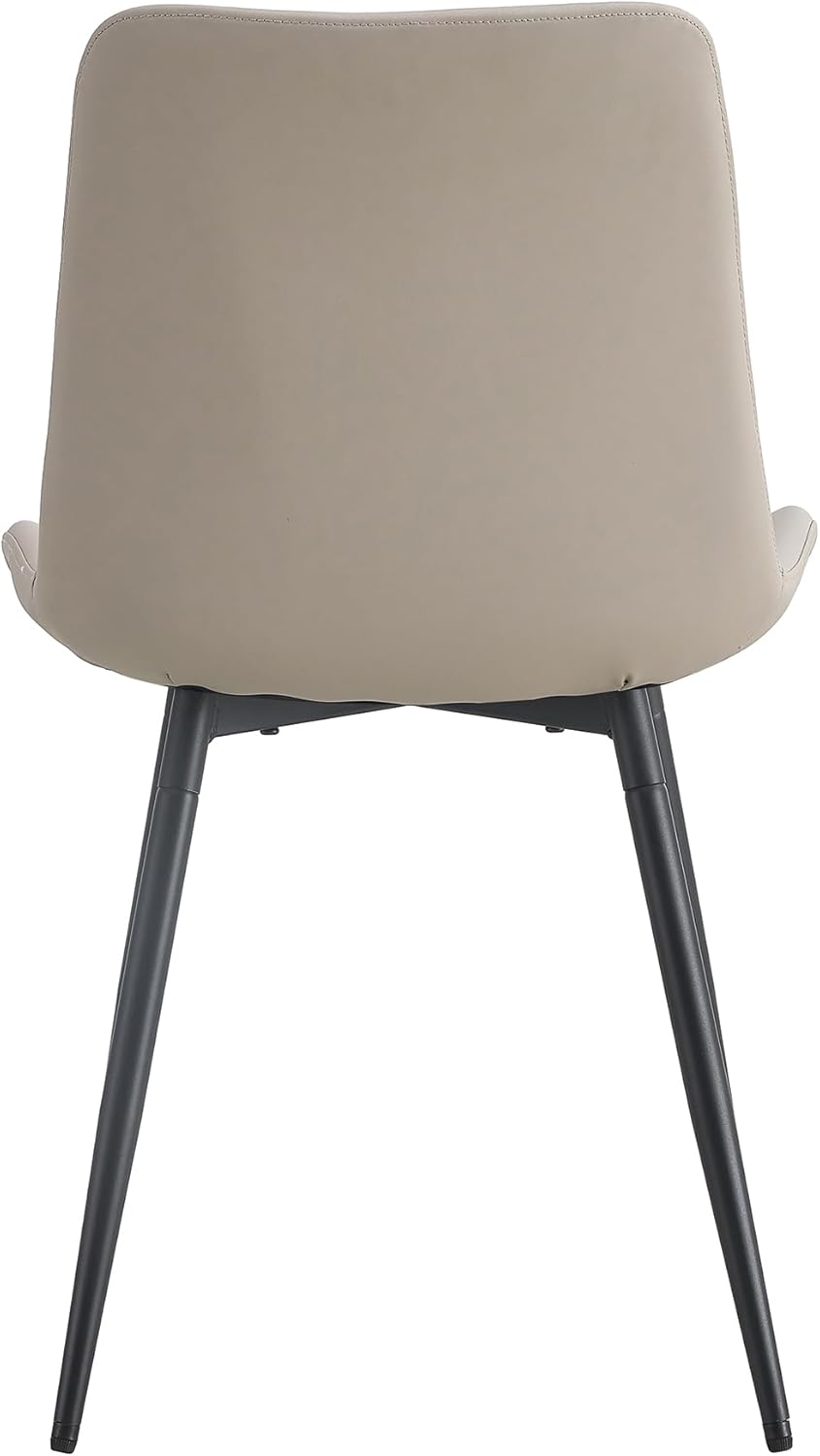 JUFU Esszimmerstühle 4er Set, Stühle Esszimmer mit Lehne, Küchenstühle Kunstleder modern mit Rückenlehne und Metallfüße für Küche, Tresen, Esszimmer (Grau)