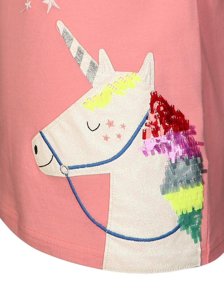 T-Shirt ASTRA UNICORN STARS in koralle