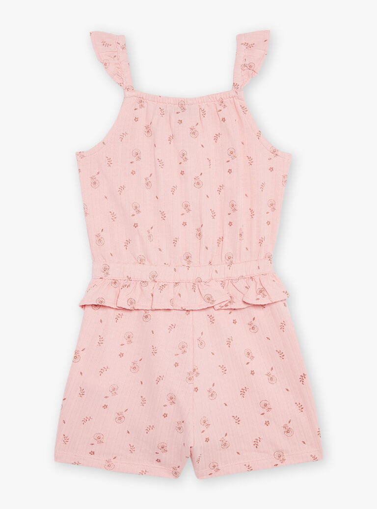 Combishort blush à imprimé fleuri