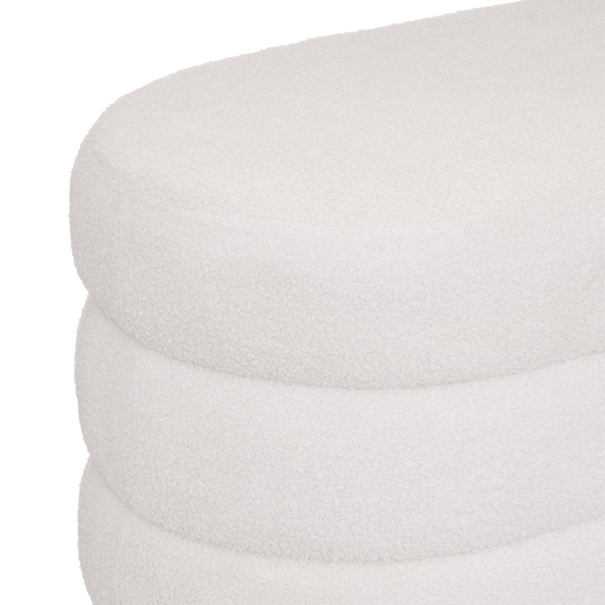 BANC BOUCLE SINAN BLANC 100X40CM