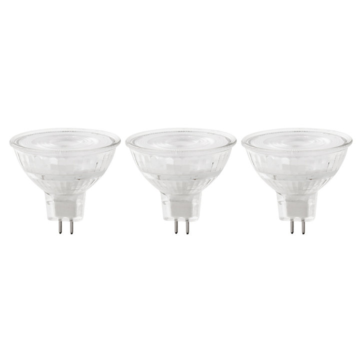 3 ampoules LED Diall réflecteur transparentes GU5.3 4,7W=35W blanc chaud
