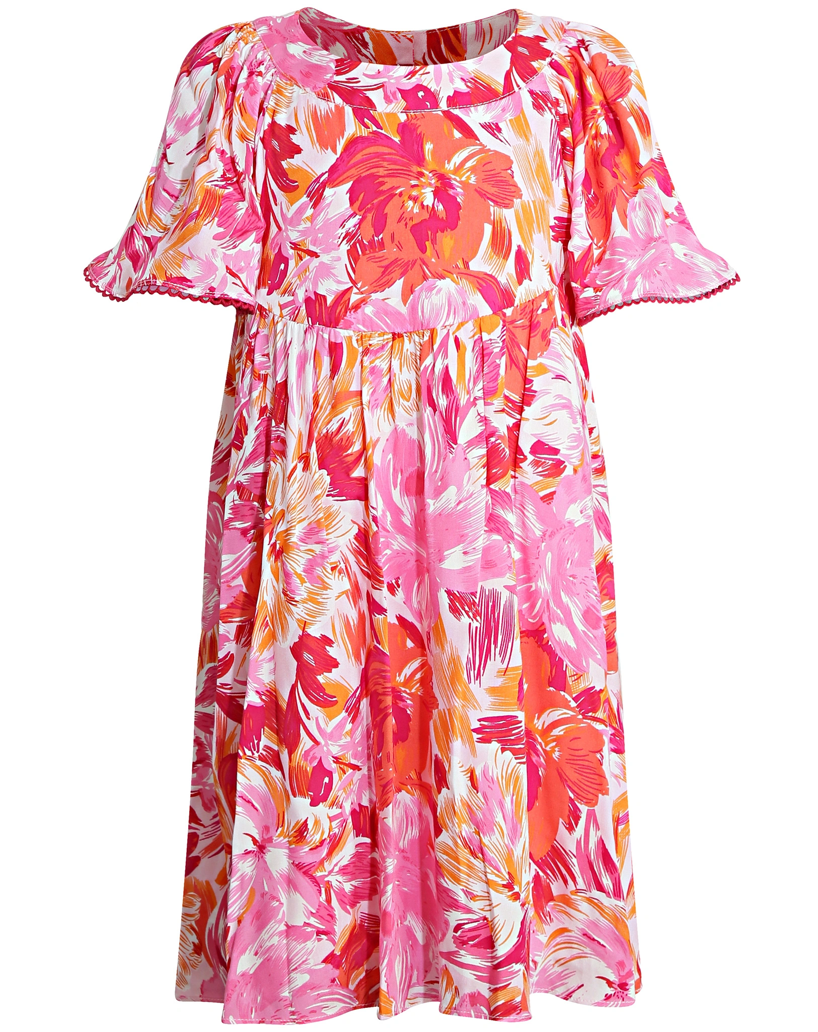 Kurzarm-Kleid DAHLIA in raspberry