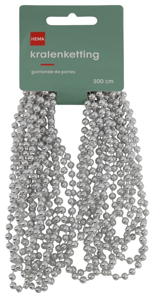 collier de perles 5 m argenté