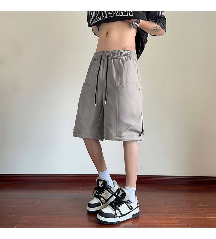 AXEN - Bermuda cargoshorts met trekkoord in de taille