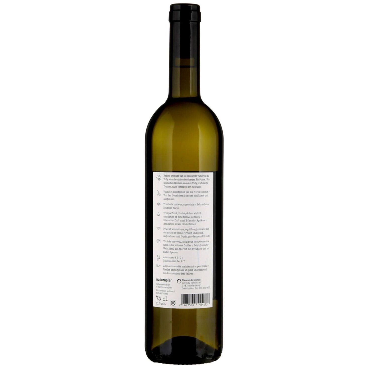 Naturaplan Bio Vully Chasselas Convivial -75cl