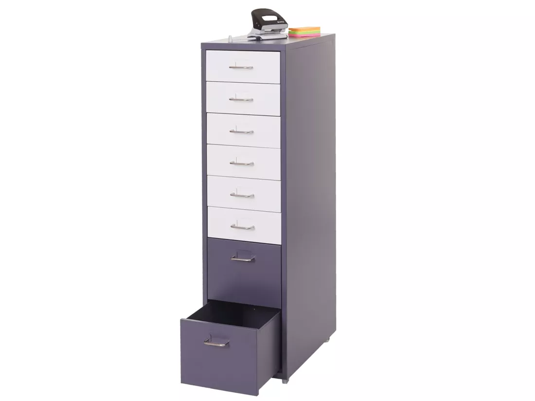 Caisson roulant Preston T851, gris foncé blanc - gris foncé