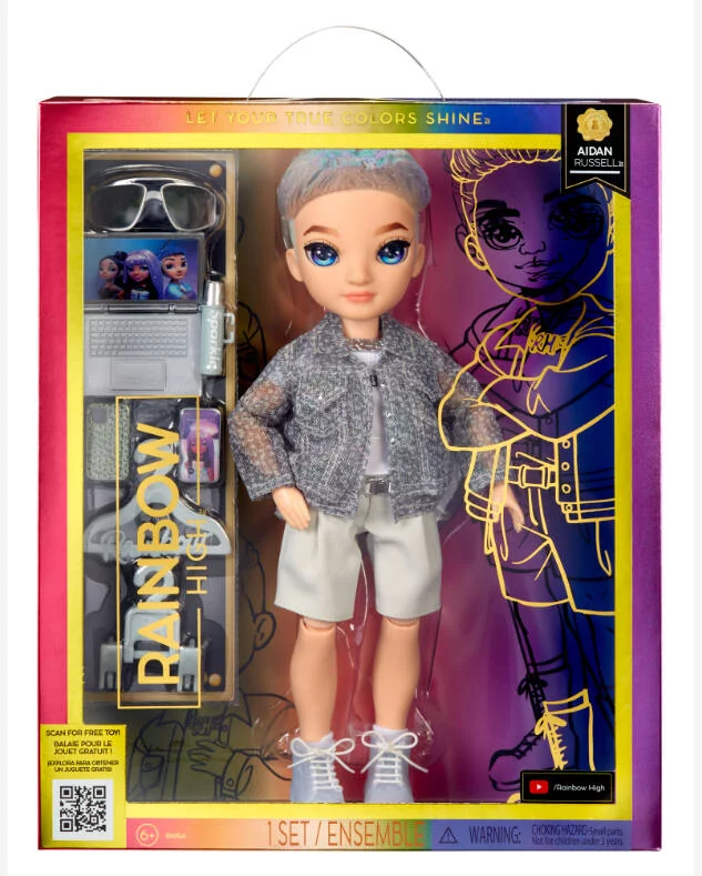 RAINBOW HIGH - POUPEE MANNEQUIN AIDAN RUSSELL VIOLET 27 CM