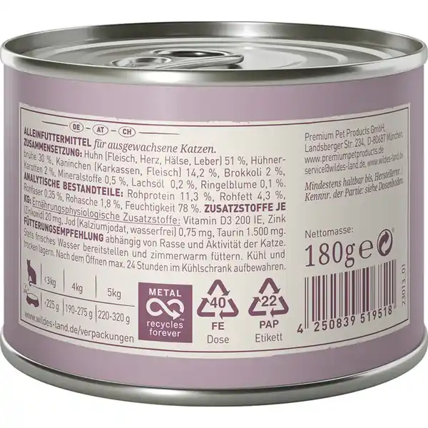 Katzennassfutter Ragout Kaninchen Huhn mit Brokkoli