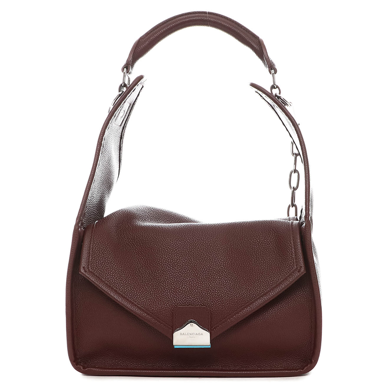 Balenciaga Sac porté épaule Tool Shoulder en Cuir bordeaux - Neuf avec étiquette - L.28 cm