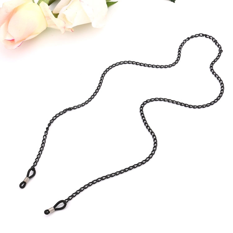(70cm) Eyewear Halter Brillenkette Sonnenbrillenband Metall (Anker Kette) - Schwarz