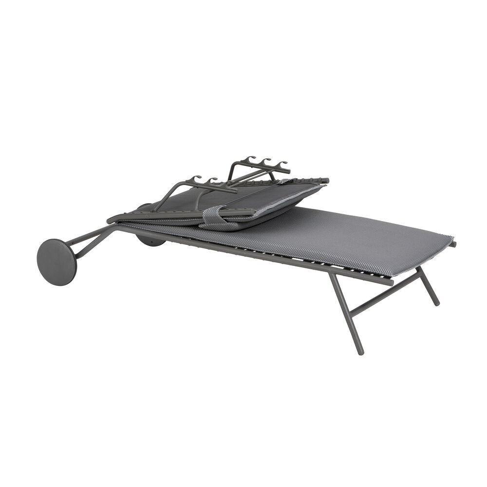 Gepolsterte Sonnenliege Miami II BeComfort® Grau Silver