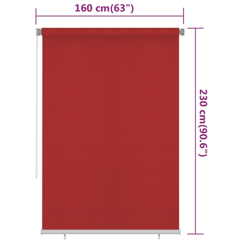 Store roulant d'extérieur 160x230 cm rouge pehd